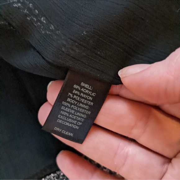 WHBM Tweed Silver and Black Long Jacket 12 - Picture 7 of 7